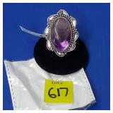 Amethyst Ring Size 6 German Silver Ring