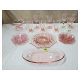 Lot of Mixed Pink Depression Glass