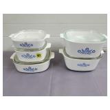 Lot of Vtg Blue Cornflower Corningware Casserole