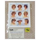 Princess Diana Plate Block of 9 #3567 w/ COA