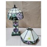 Stained Glass Floral Lamp w/ Extra Shade