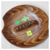 California Pottery MCM Faux Wood Ashtray #630