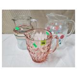 Vtg Clear Glass Pastel Bubbles Pitcher, Jeanette