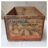 American Mountain Pairs Advertising Wood Crate
