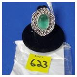 Mint Selenite Size 8 German Silver Ring