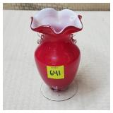 5.25" H Red Art Glass Vase