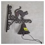 9" Cast Iron Cat Wall Mounted Bell