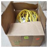 Box Lot of Assorted Extensions Cords, etc