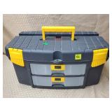 Yellow & Black Tool Box w/ Assorted Misc Tools