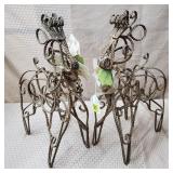 Pair of 2 Metal Wire Deer Decorations