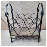 Vintage Wrought Iron Metal Magazine Rack