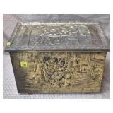 Vintage Embossed Dutch Style Brass Clad Wood