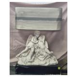 Large Figural Cherub Table Lamp - Signed