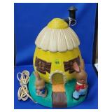 Vtg Ceramic Easter Bunny Light Up Hut