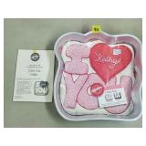 1987 Wilton I Love You Cake Pan w/ Label