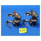 Pair of 2 Cast Iron Mice Figurines