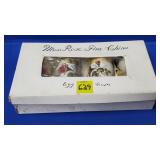 Moss Rose Fine China Egg Cups w/ Box