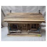 Handcrafted Rustic Log Cabin Folk Art Display