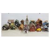 Large Lot of Wood Birdhouses
