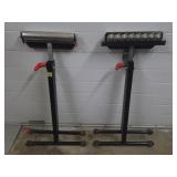 Lot of 2 Adjustable Material Support Roller Stands