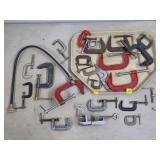 Large Lot of Assorted C Clamps