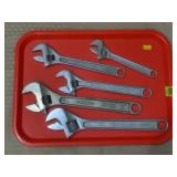 Assorted USA-Made Adjustable Wrenches Lot