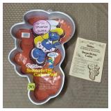 1983 Wilton Smurfette Cake Pan w/ Label & Manual