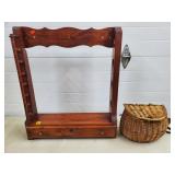 Antique Wicker Fishing Basket, Gun Cleaning Acc.