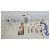 Lot of Assorted Barware, Bar Glasses,