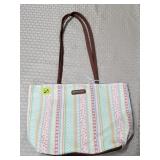 Longaberger Fabric Purse w/ Fun Strip Pastel