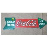 2012 Coca-Cola Embossed Right Arrow Sign