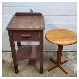 Vintage Depression Era End Table & MCM Planter