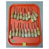 Lot of Wood Carving Chisels, Gouges, Tools