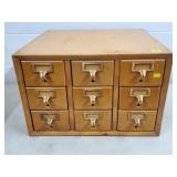 Wood Library Card Catalog Cabinet