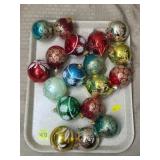 Tray Lot of Glass Christmas Ornaments