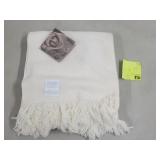 Faribault USA Wool White Scarf 52" x 50"