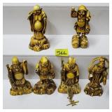 Vintage Celloloid Oriental Figurines, AS IS
