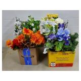 Lot of 2 Boxes of Faux Flowers