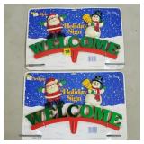 Lot of (2) 1992 Artline Santa & Snowan Welcome