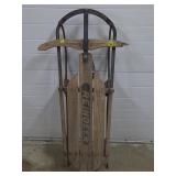 Antique Reindeer Metal & Wood Sleigh