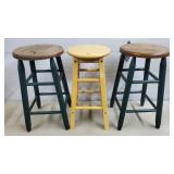 Lot of 3 Wooden Stools