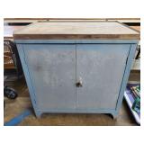 Heavy Metal Industrial Tool Cabinet w/ Wood Top