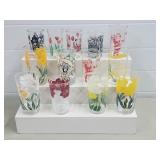 Lot of Vintage Glass Patterned Tumblers