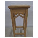 Solid Oak Pedestal Planter Table