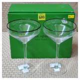 Kate Spade / Lenox Martini Glasses w/ Original Box