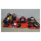 Lot of 3 Vtg RC Off-Road Vehicles w/ Remotes