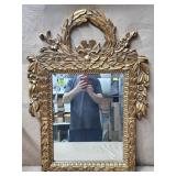 Gold Gilded Wood Floral Bassettee Mirror