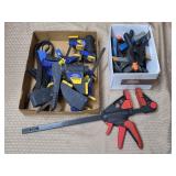 Large Lot of Bar Clamps, Spring Clamps, Wood-