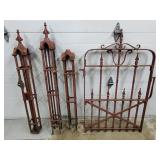 Antique Wrought Iron Gate & 3 Pence Posts
