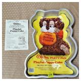 1978 Wilton Playful Puppy Cake pan w/ label, book